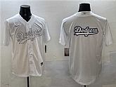 Men's Los Angeles Dodgers Team Big Logo White Cool Base Stitched Jersey,baseball caps,new era cap wholesale,wholesale hats